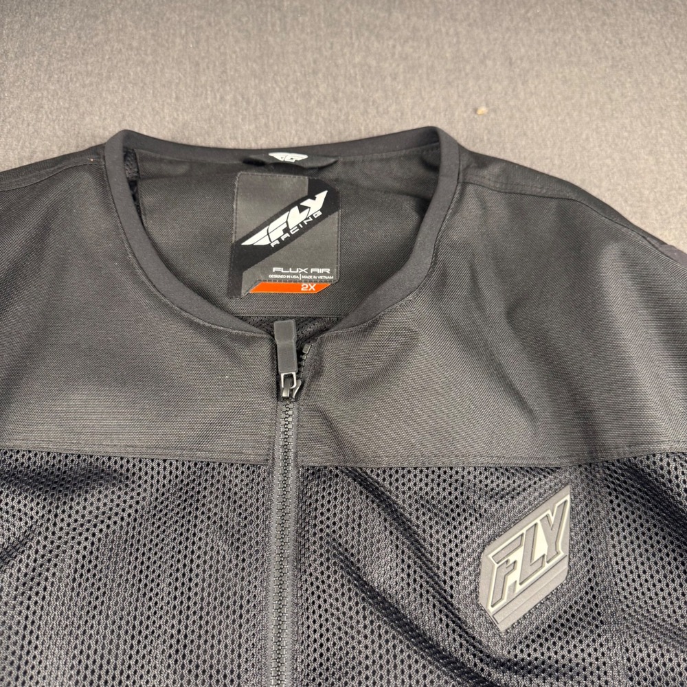 Fly Racing Flux Air‎ Mesh Motorcycle Jacket Black Mens 2X Protective Riding Gear